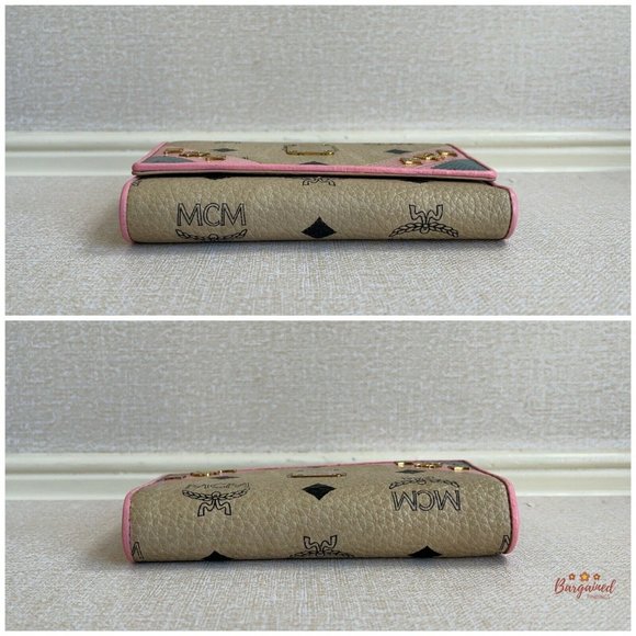Authentic MCM Beige Visetos Trifold Wallet - Picture 5 of 12